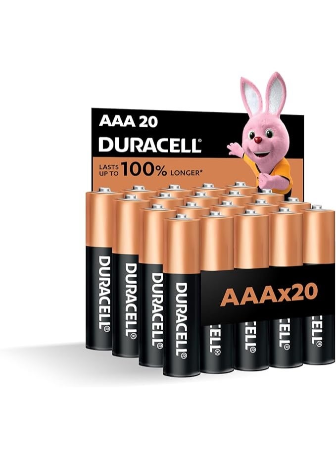 Duracell AAA 1.5V Alkaline Batteries – Long-Lasting Power Pack of 20, Reliable Performance for Remote Controls, Toys, Flashlights, Clocks & Everyday Devices - Image 1